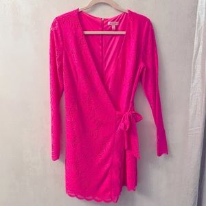Bright Pink Brand New never worn Lilly Pulitzer wrap romper